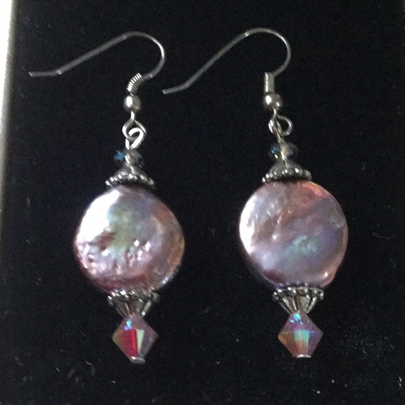 Atlanta Artist Mart Jewelry - Genuine Lavender Pearl Earrings